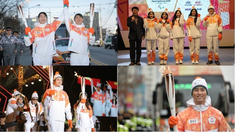 AOA, CNBLUE, Lee Dong Wook y más, participan en el relevo de antorcha para los Paralímpicos PyeongChang 2018