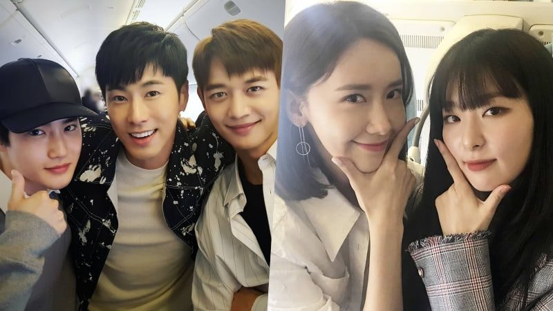 Los artistas de SM Entertainment posan juntos antes de volar a Dubai para ofrecer un concierto SMTOWN