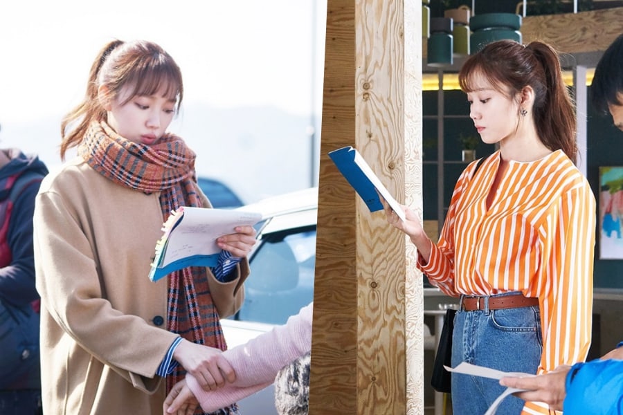 Lee Sung Kyung no se separa de su guión en detrás de cámaras de “About Time”