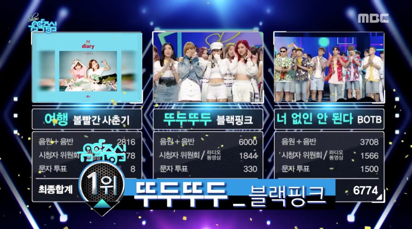 BLACKPINK consigue su 5ª victoria por “DDU-DU DDU-DU”. Actuaciones de SHINee, NU’EST W, MOMOLAND y más