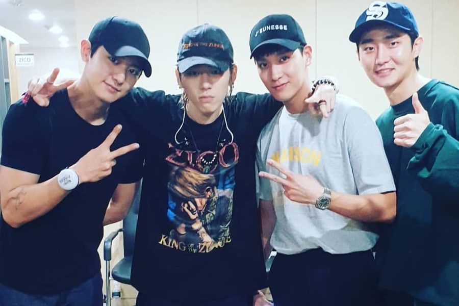 Chanyeol de EXO y Choi Tae Joon animan a Zico por su 1er concierto en solitario