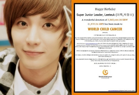 Lee Teuk’s Warmhearted Worldwide Fans Make Special Donation For His Birthday!