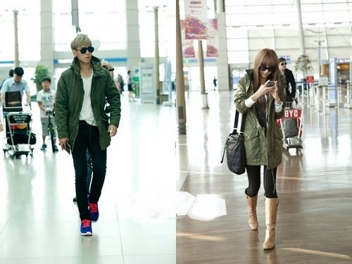 T.O.P. and G.NA’s Matching Airport Fashion